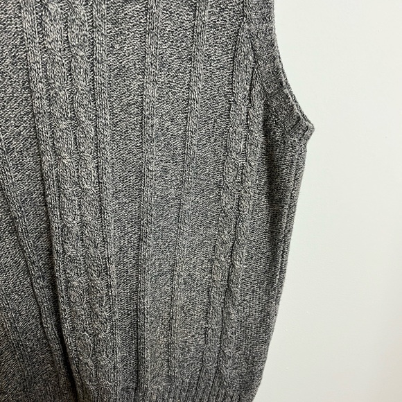 Vintage Cable Knit Sweater Vest Salt & Pepper Sz L - Picture 5 of 7